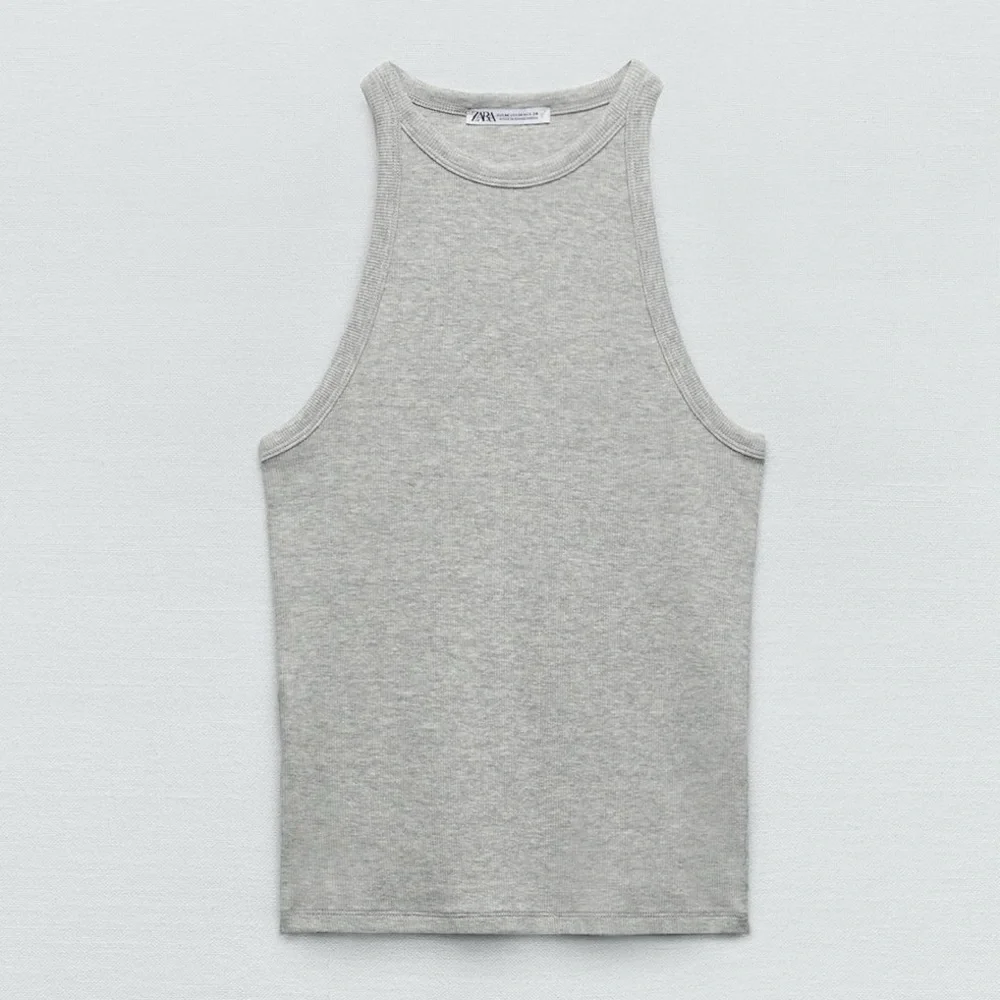 Zara Ribbed Halter Top - Picture 1 of 4